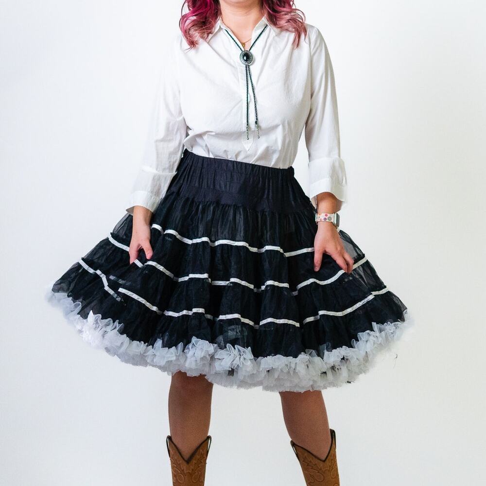 Vintage 70's Western Puffy Tulle Cowgirl Skirt Tutu - Picture 5 of 13